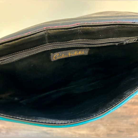 Carlos Falchi Vintage Leather Bag Patchwork EUC - Picture 10 of 11